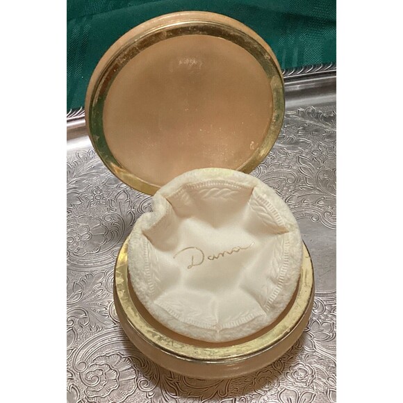 Italian Genuine Alabaster Hand Carved Hinged Powder Box With Puff Trinket Box - Picture 3 of 13